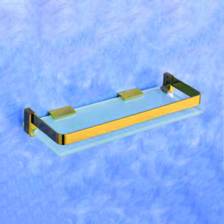 GOLD BRASS GLASS SHELF (8MM)